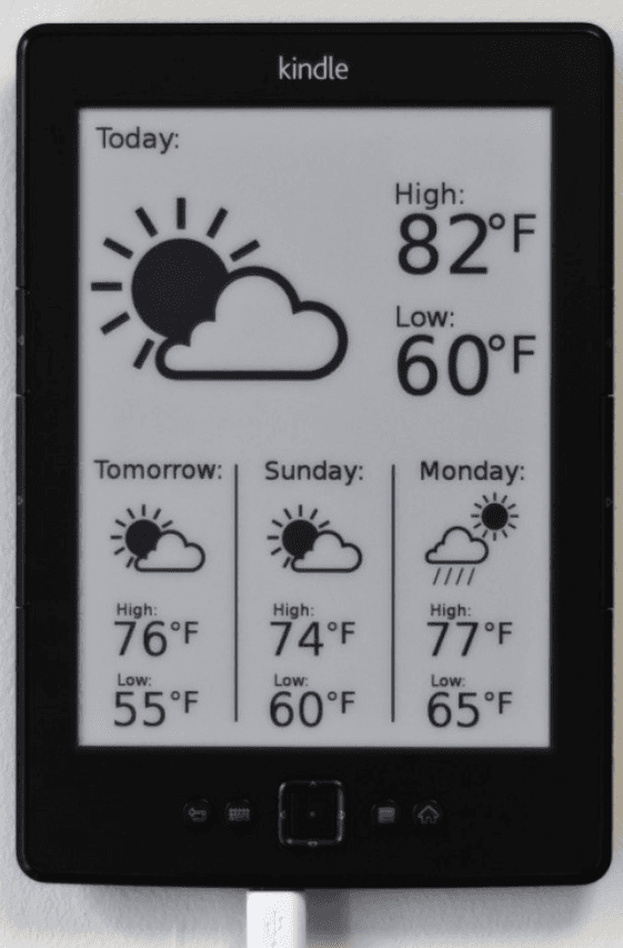 Matthew Petroff's Kindle weather display